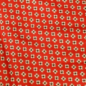 Oblong Pointed Tip Red Black Floral Print Head Scarf Nylon/Acetate 46" by 11"